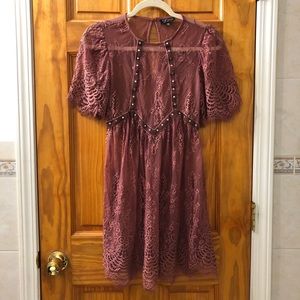 Top Shop Mauve Lace Dress